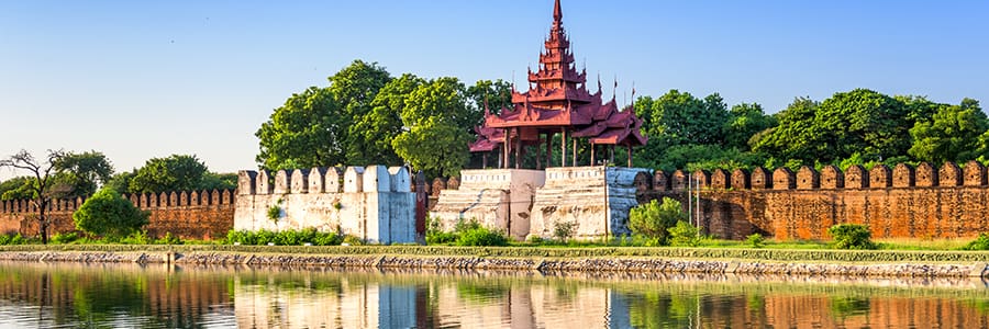 Golden Pagodas on the Chindwin River Mandalay