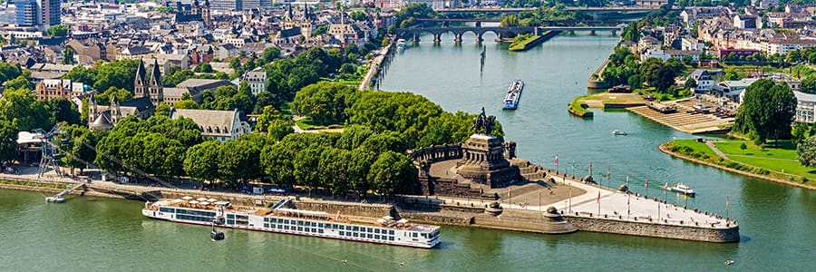 Sail down the Rhine River visiting exciting ports like Koblenz